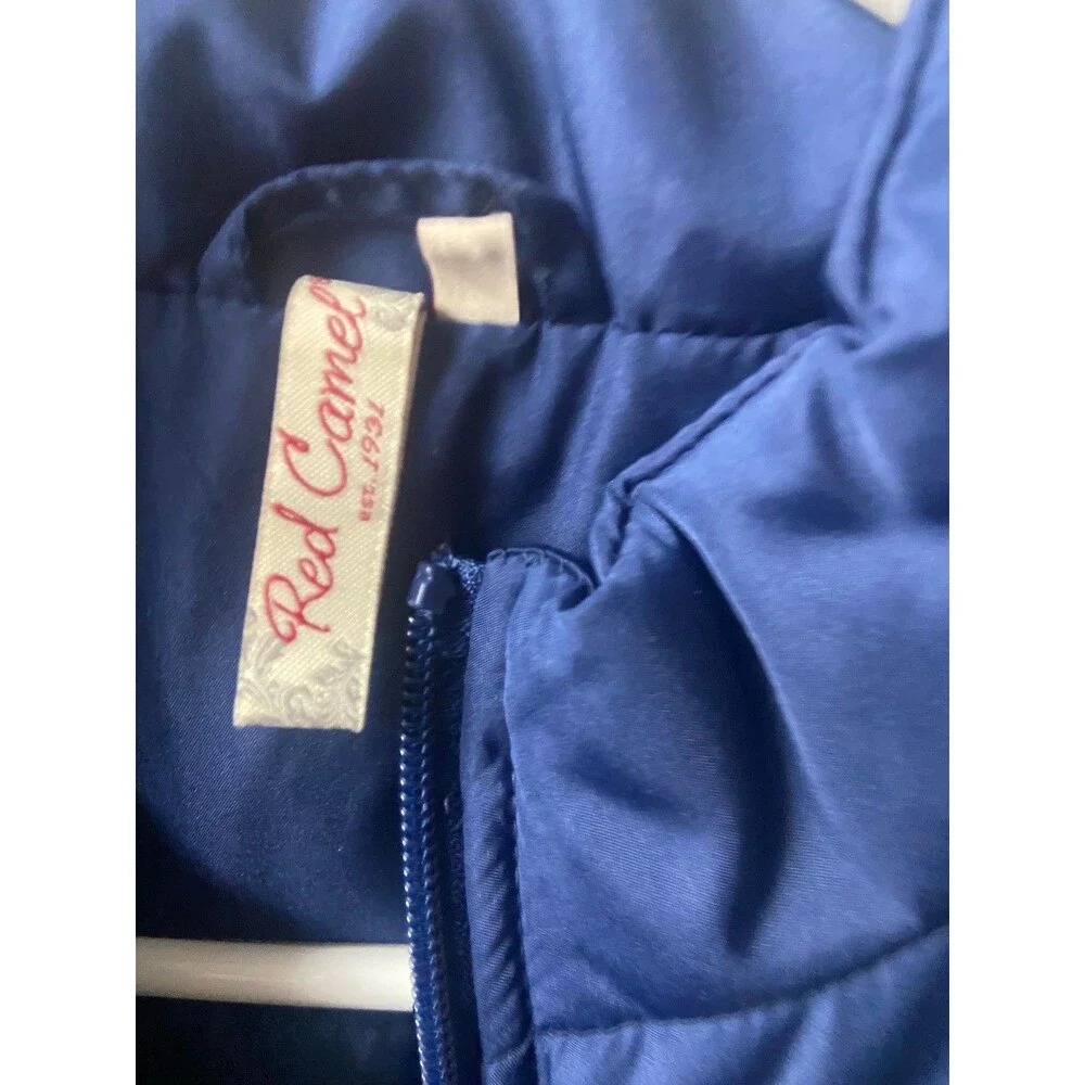 Red Camel Puffer Vest Womens Small Blue Front Pockets Full Zip Warm - Picture 3 of 4
